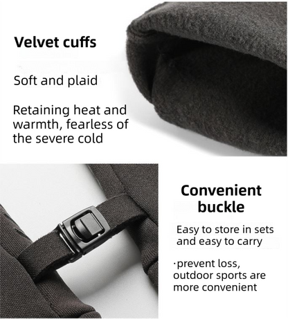 Grey Windproof Thermal Sports Gloves with Touchscreen Fingertips & Anti-Slip Palm Grip for Running & Cycling (SD-01 Wrist-Tighten / M Size) - Image 5