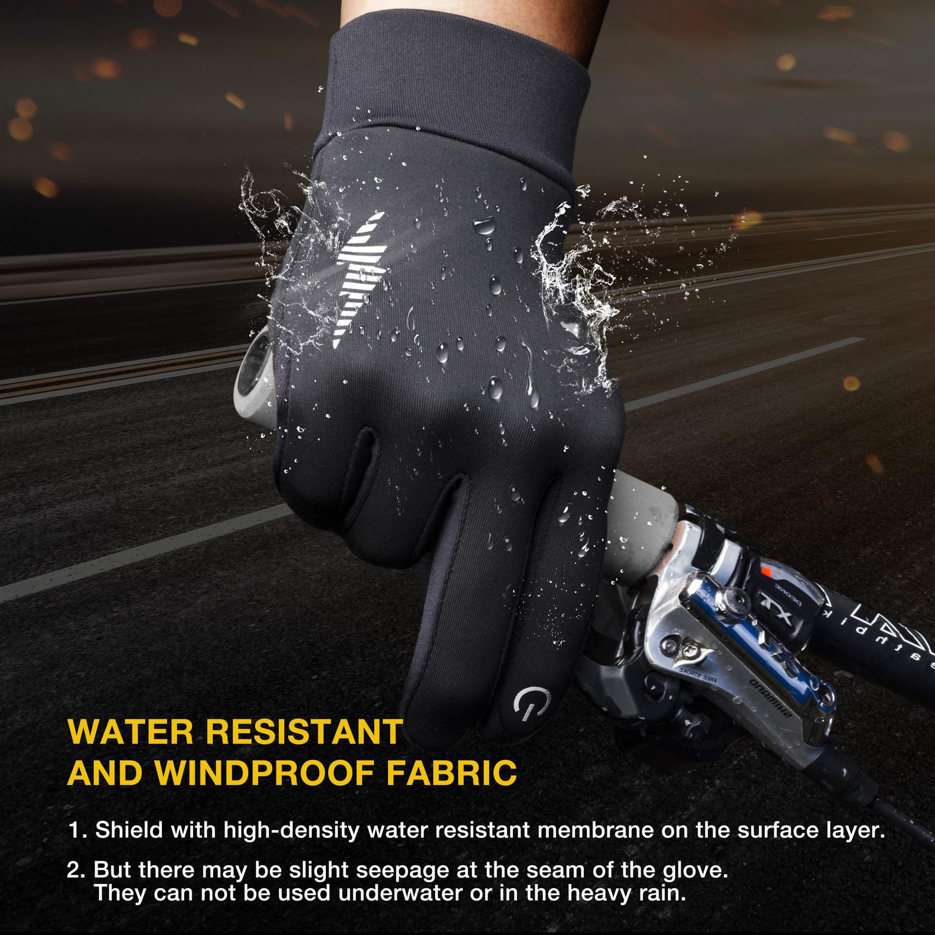 Grey Windproof Thermal Sports Gloves with Touchscreen Fingertips & Anti-Slip Palm Grip for Running & Cycling (SD-01 Wrist-Tighten / XL Size) - Image 6