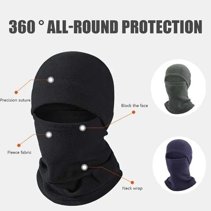 3-in-1 Black Winter Windproof and Thermal Sport Gear - Fleece Balaclava Hood, Touchscreen Gloves & Insulated Socks - Image 3