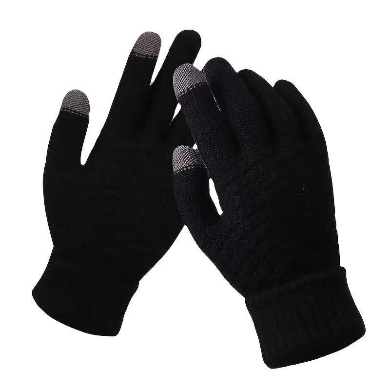 3-in-1 Grey Winter Windproof and Thermal Sport Gear - Fleece Balaclava Hood, Touchscreen Gloves & Insulated Socks - Image 4