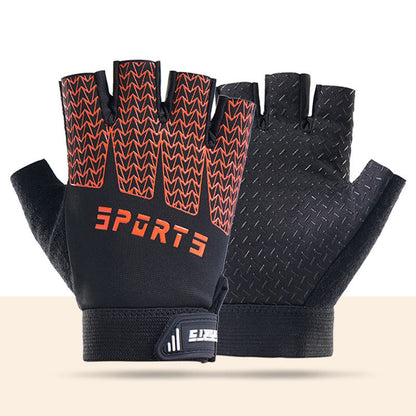 Black and Red Breathable Half-Finger Cycling Gloves for Kids - Non-Slip Silicone Grip, Ice Silk & Shock-Absorbing Sports Mitts (S Size)