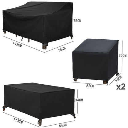 4PCS Large Outdoor Dustproof Furniture Cover Set with Zippered Bag (M Size) - Waterproof and UV-Resistant Garden Sofa, Desk & Chair Protectors - Image 2