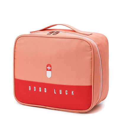 Pink Large Capacity Empty First Aid Kit 25 x 14 x 20 CM - Durable Oxford Cloth Emergency Medical Storage Bag for Home Car Camping Travel