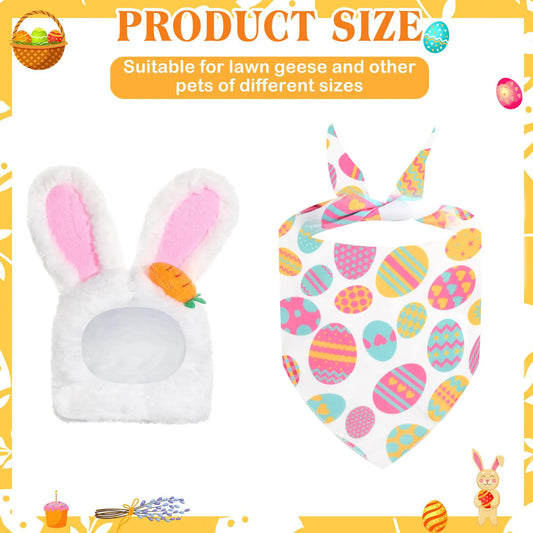 Vibrant Easter Porch Goose Outfit Set - Spring Festive Rabbit Costume for 23-Inch Garden Goose - Image 3