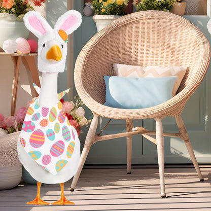 Vibrant Easter Porch Goose Outfit Set - Spring Festive Rabbit Costume for 23-Inch Garden Goose - Image 4