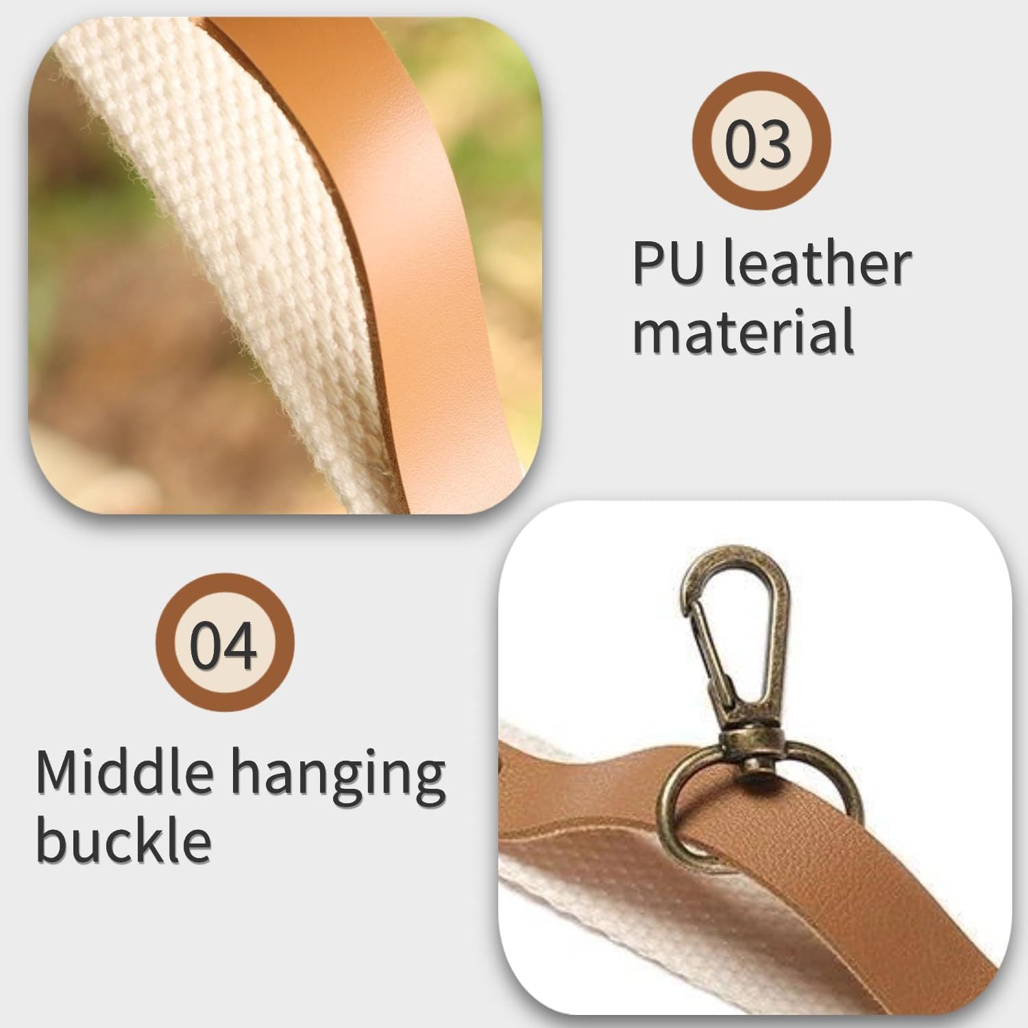 Green and Brown 5.3M Heavy Duty PU Leather Camping Lanyard with 19 Carabiners  - Portable Outdoor Clothesline for Tents & Canopies - Image 5