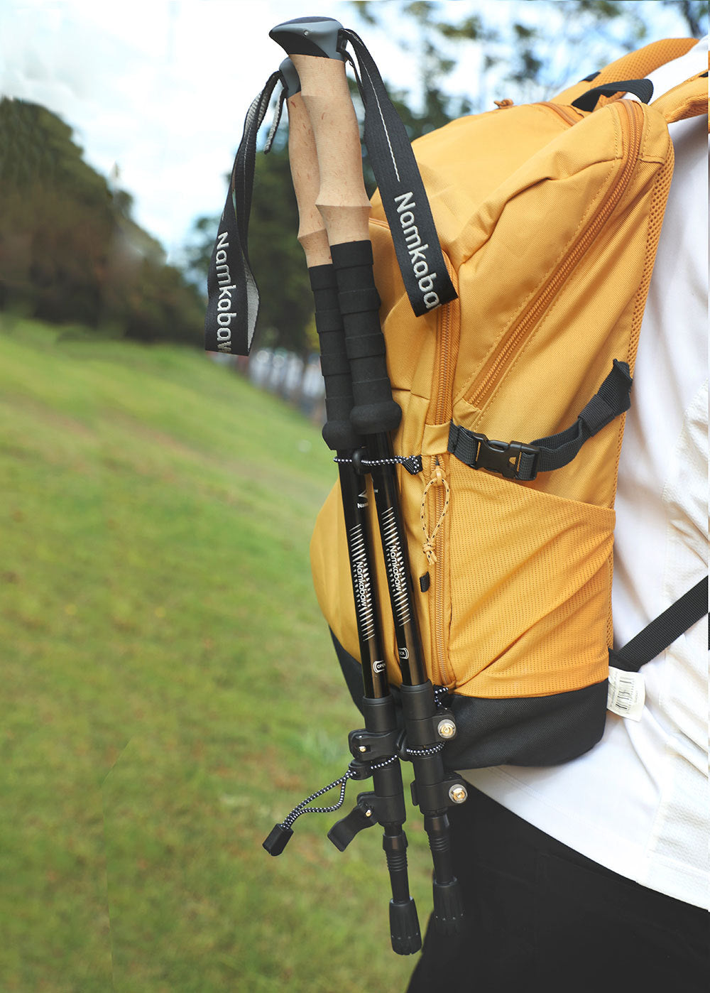 2-Pack Brown Aluminum Alloy Telescopic Trekking Poles with Secure External Lock & Accessory - 3-Section Adjustable Hiking Sticks(65-135cm) - Image 6