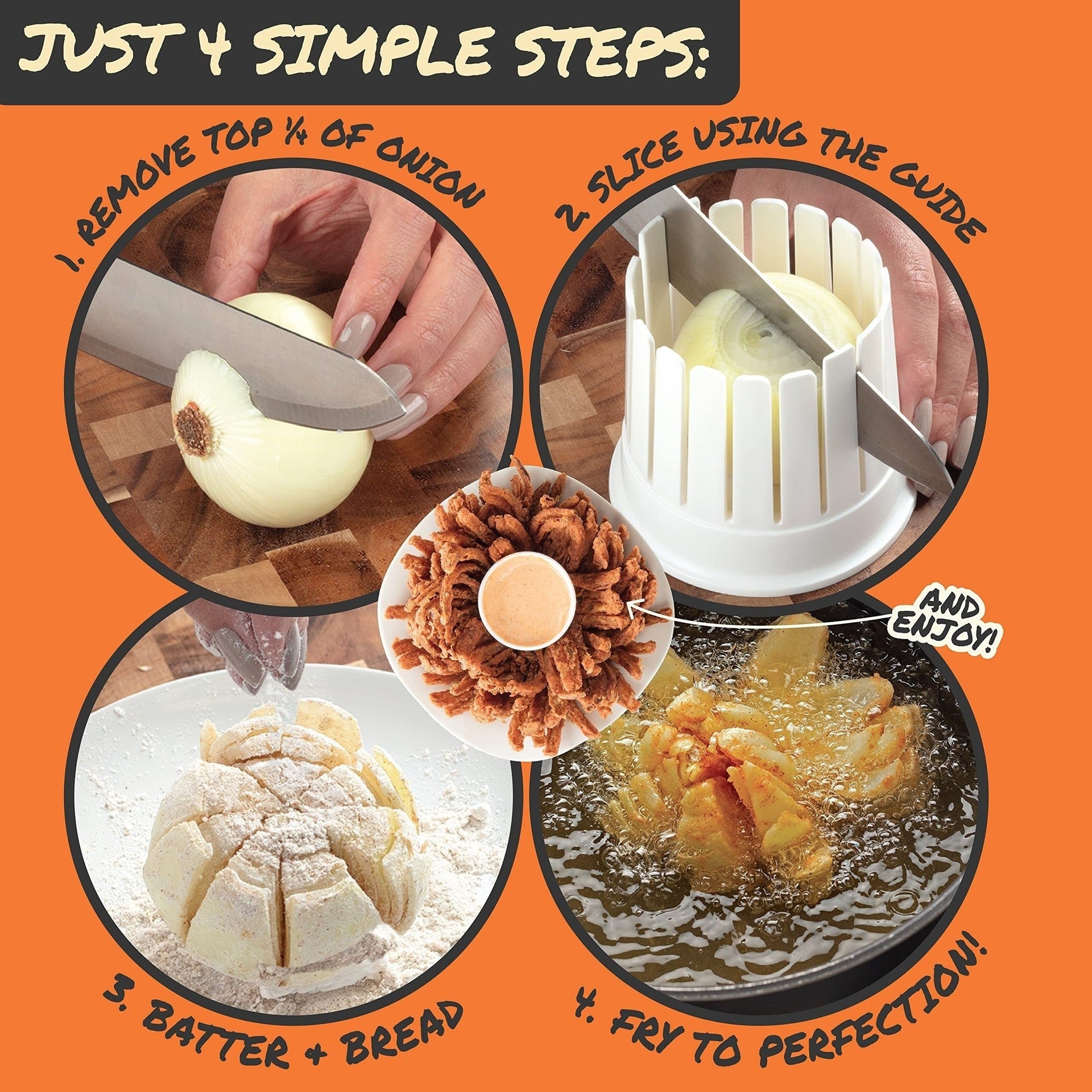 Fried Blooming Onion Maker - Professional Onion Flower Slicer & Cutter, Kitchen Vegetable Garnishing Tool - Image 3