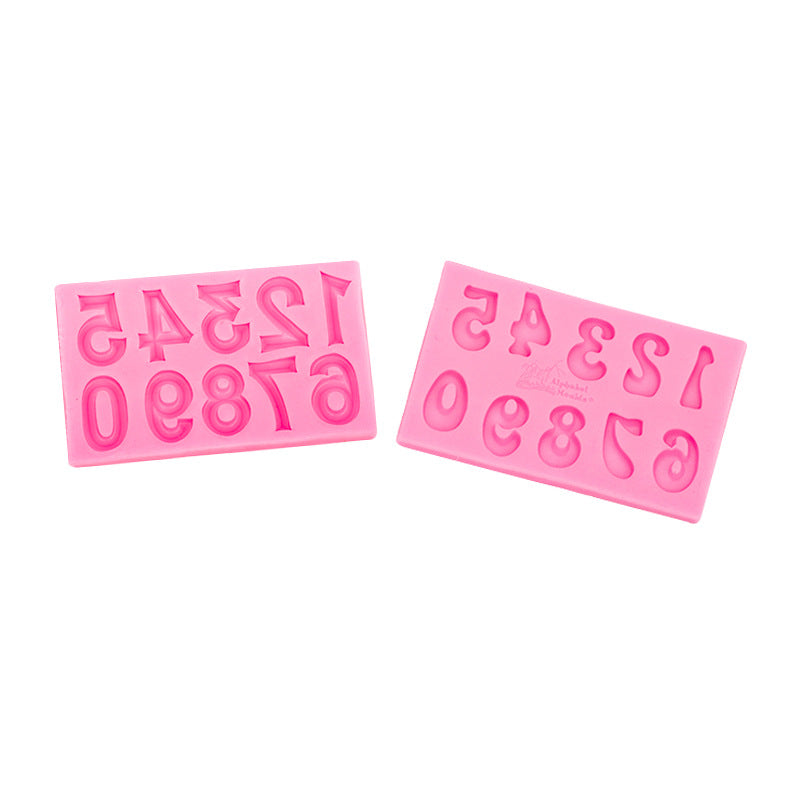 4-Pack Pink Alphabet & Numbers Silicone Fondant Molds - Heat Resistant Cake Decoration & Resin Crafting Tools - Image 4