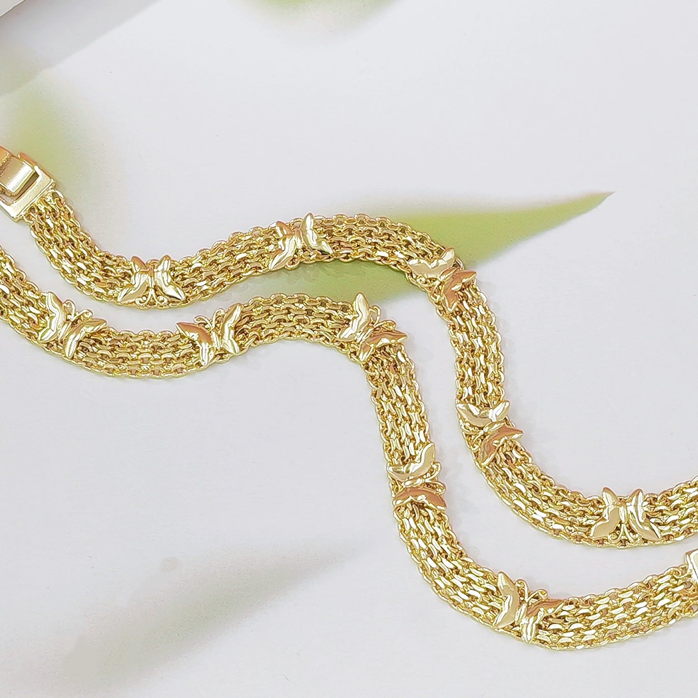 Gold Vintage Hollow Butterfly Metal Chain Bracelet - Premium Copper High-End Designer Intricate Jewelry - Image 3