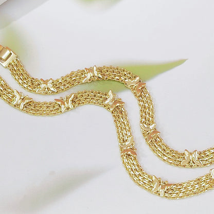 Gold Vintage Hollow Butterfly Metal Chain Bracelet - Premium Copper High-End Designer Intricate Jewelry - Image 3