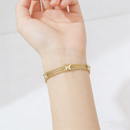 Gold Vintage Hollow Butterfly Metal Chain Bracelet - Premium Copper High-End Designer Intricate Jewelry - Image 5