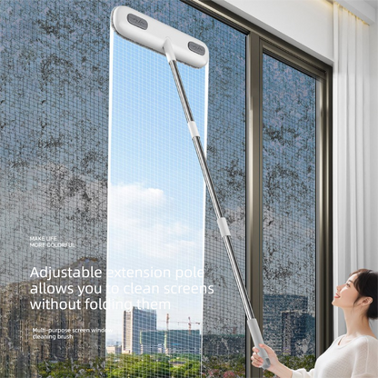 10PCS 2-in-1 Window Fly Screen Cleaner Brush with Extendable 82cm Stainless Steel Handle Multifunctional Mesh Cleaning Tool for Wet and Dry Use on Glass and Carpets - Image 2