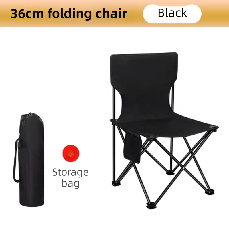 120CM Black Portable Folding Egg Roll Camping Table + 4-Pack 36CM Chairs with Storage Bag & Mesh Net- Heavy-Duty Carbon Steel Picnic Table for 6-8 People - Image 3