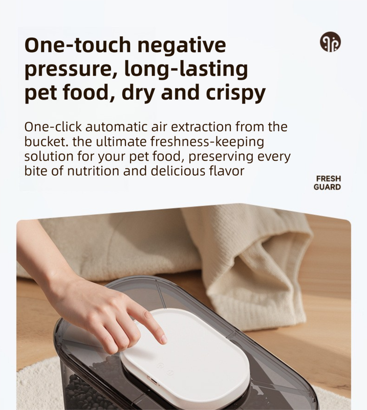 10L Smart Vacuum Pet Food Storage Container - Moisture & Insect Proof, Constant Pressure Paws-Keep-Fresh(Transparent Brown) - Image 2