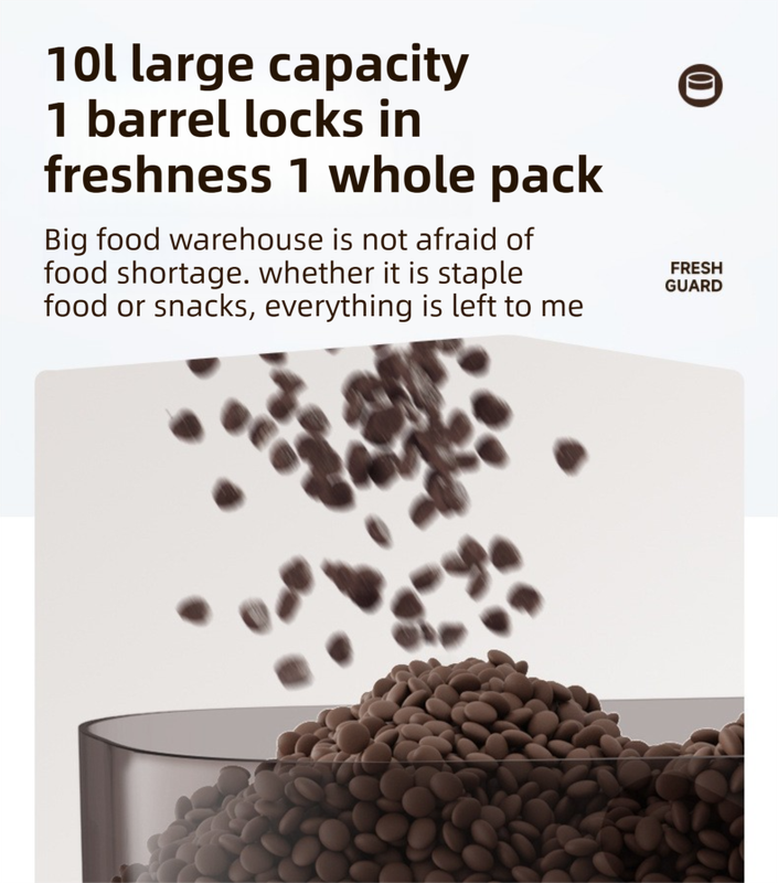 10L Smart Vacuum Pet Food Storage Container - Moisture & Insect Proof, Constant Pressure Paws-Keep-Fresh(Transparent Brown) - Image 5