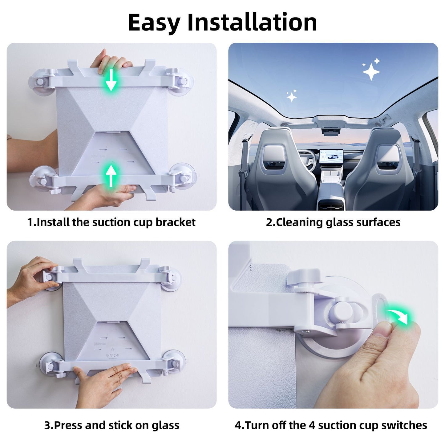 Universal Car Quad-Suction Cup Mount for Starlink Mini - Weather-Resistant Secure Vehicle Stabilizer for Sunroof & Window Glass - Image 5