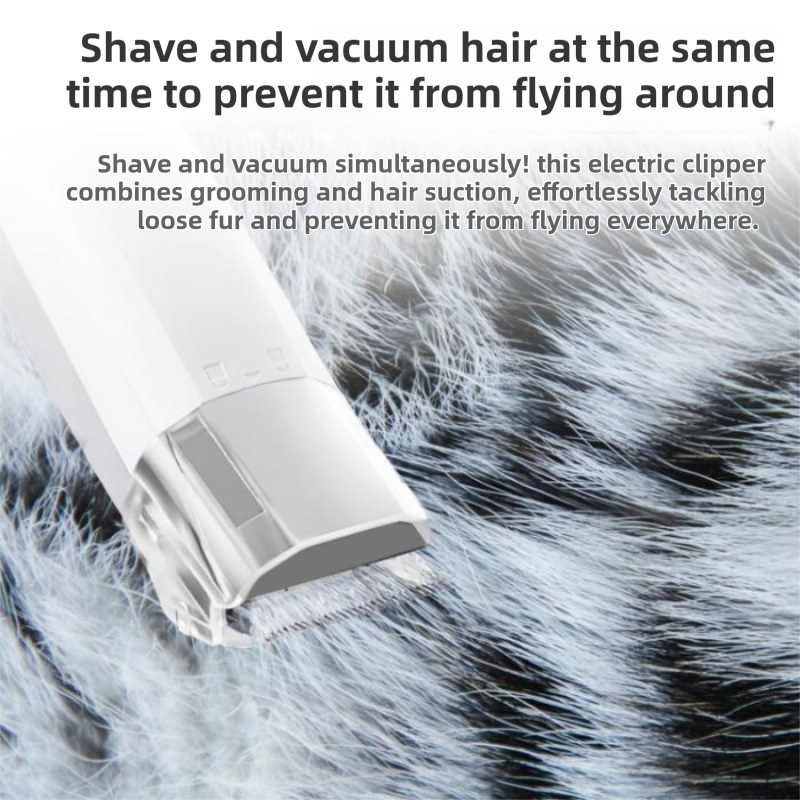 7-in-1 White Multifunctional Pet Grooming Vacuum Kit - Dog Cat Home Barber Shop & Low Noise Shedding Groomer with 1L Large Dust Cup - Image 3