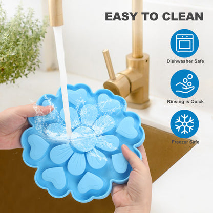 Blue 4-in-1 Textured Silicone Pet Lick Mat & Slow Feeder - Anti-Anxiety Calming Pad with Back Suction Cups - Image 7