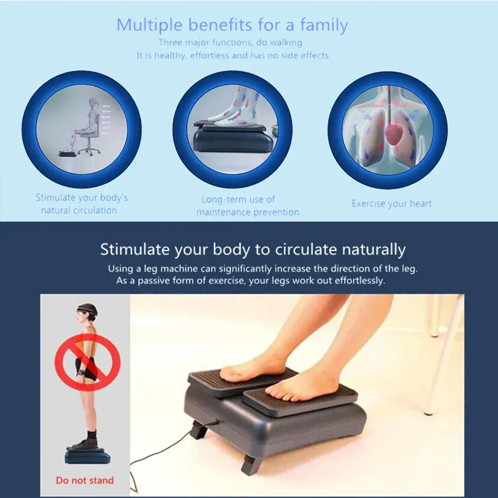 Legs Seated Walking Machine Leg Trainer Device Fitness Healthy Blue Exerciser Massager - Image 5