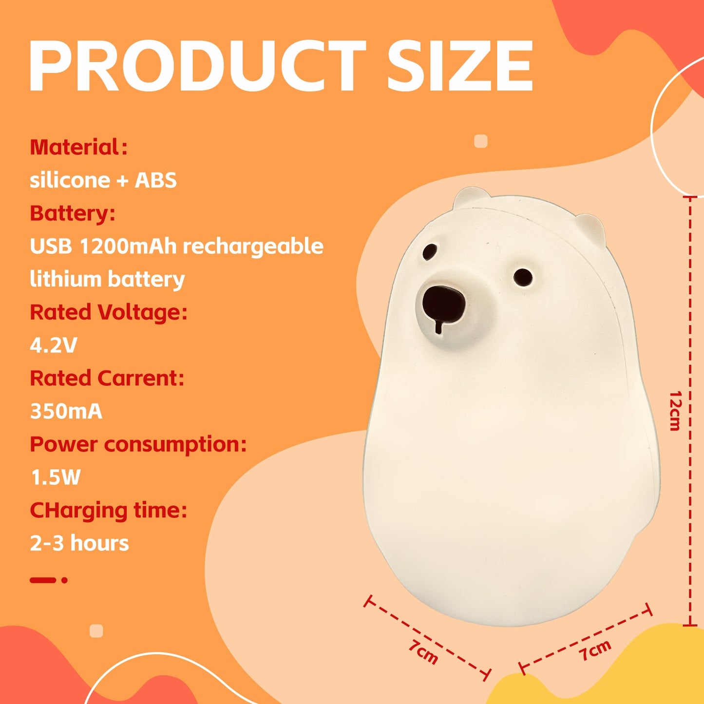 Squishy Polar Bear Night Light - Image 3