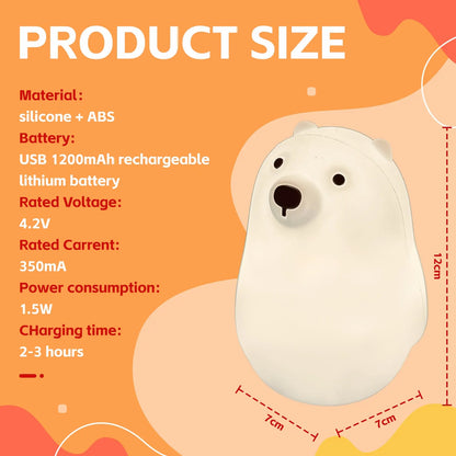 Squishy Polar Bear Night Light - Image 3