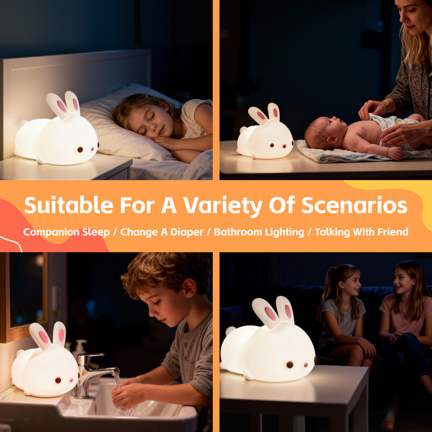 Squishy Cute Bunny Night Light - Image 3