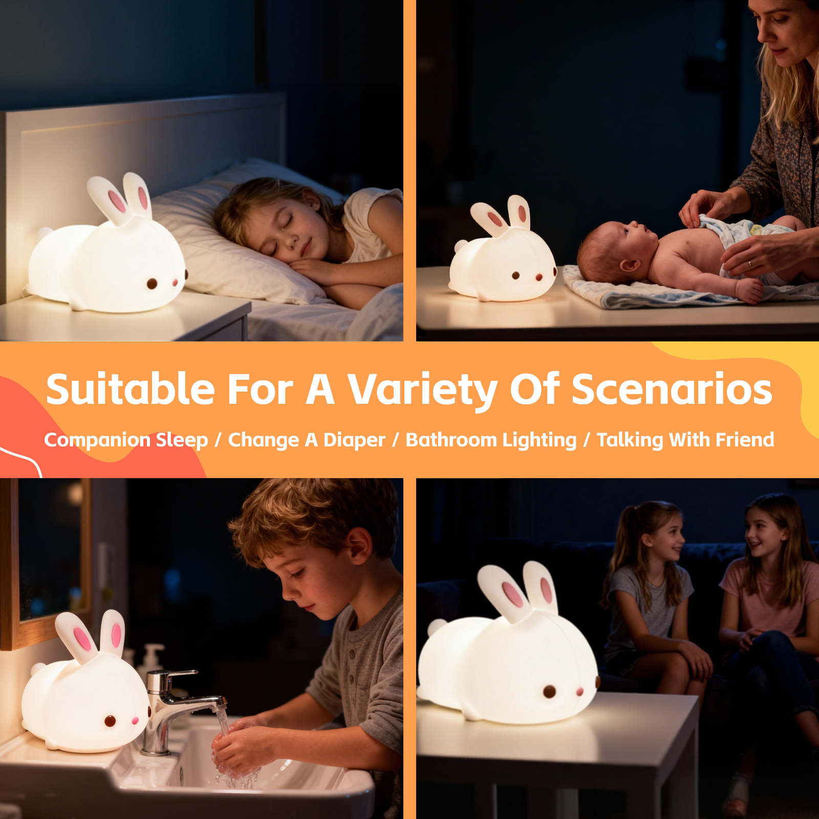 Squishy Cute Bunny Night Light - Image 3