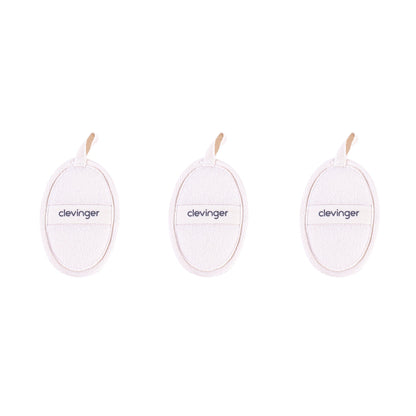 3 Pcs Clevinger Eco Oval Facial Exfoliating Loofah