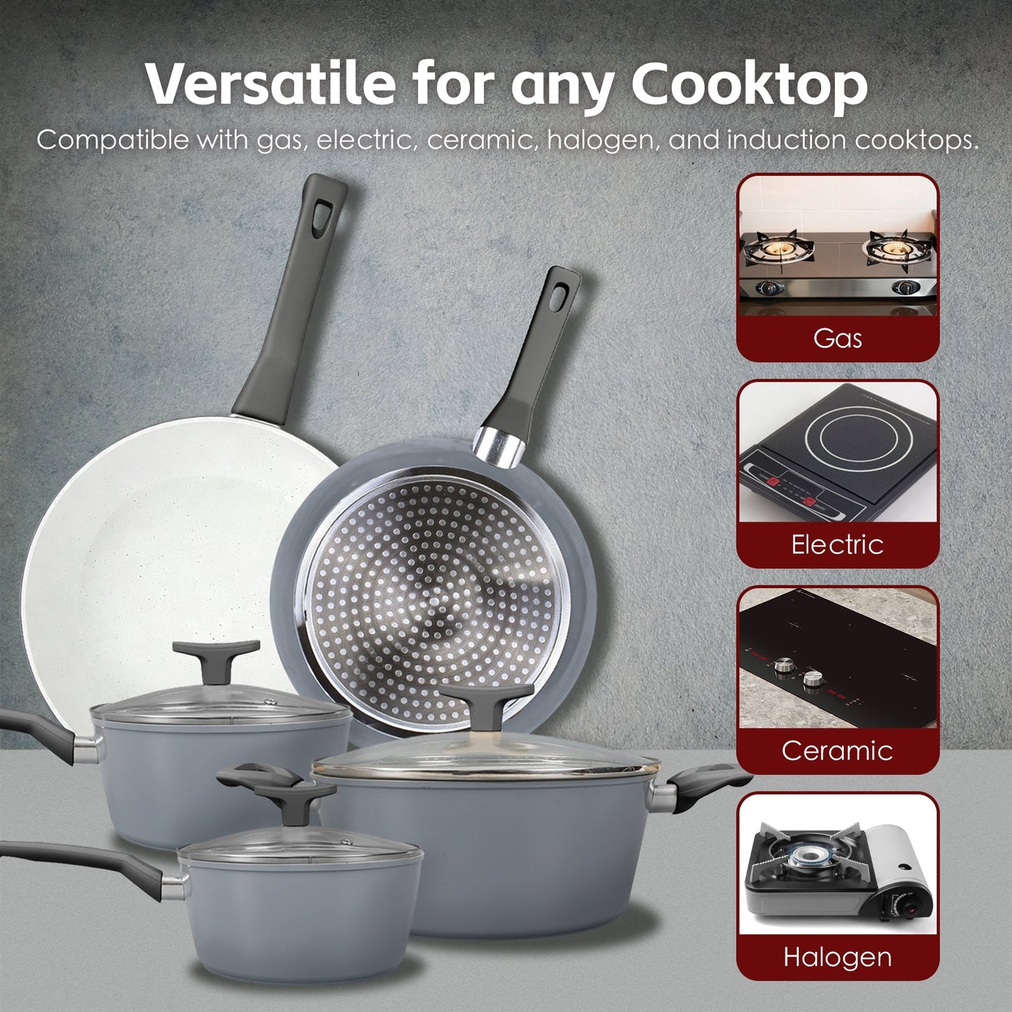 8 Pcs Clevinger Non-Stick Cookware Set - Image 2