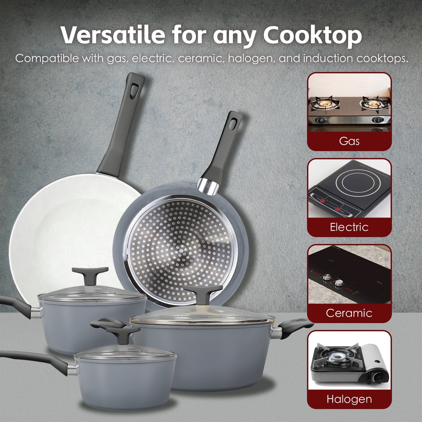8 Pcs Clevinger Non-Stick Cookware Set - Image 2