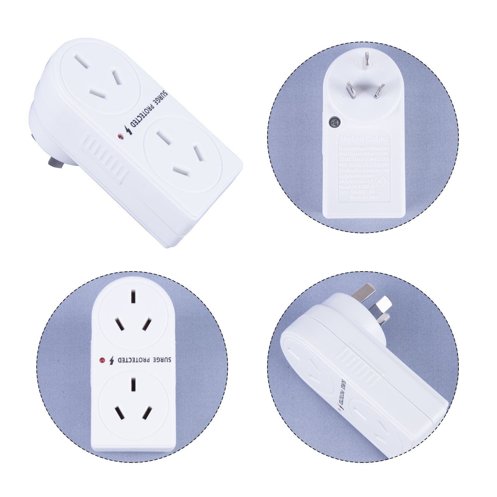 2400W Double Vertical Adapter with Surge Protection - Image 5
