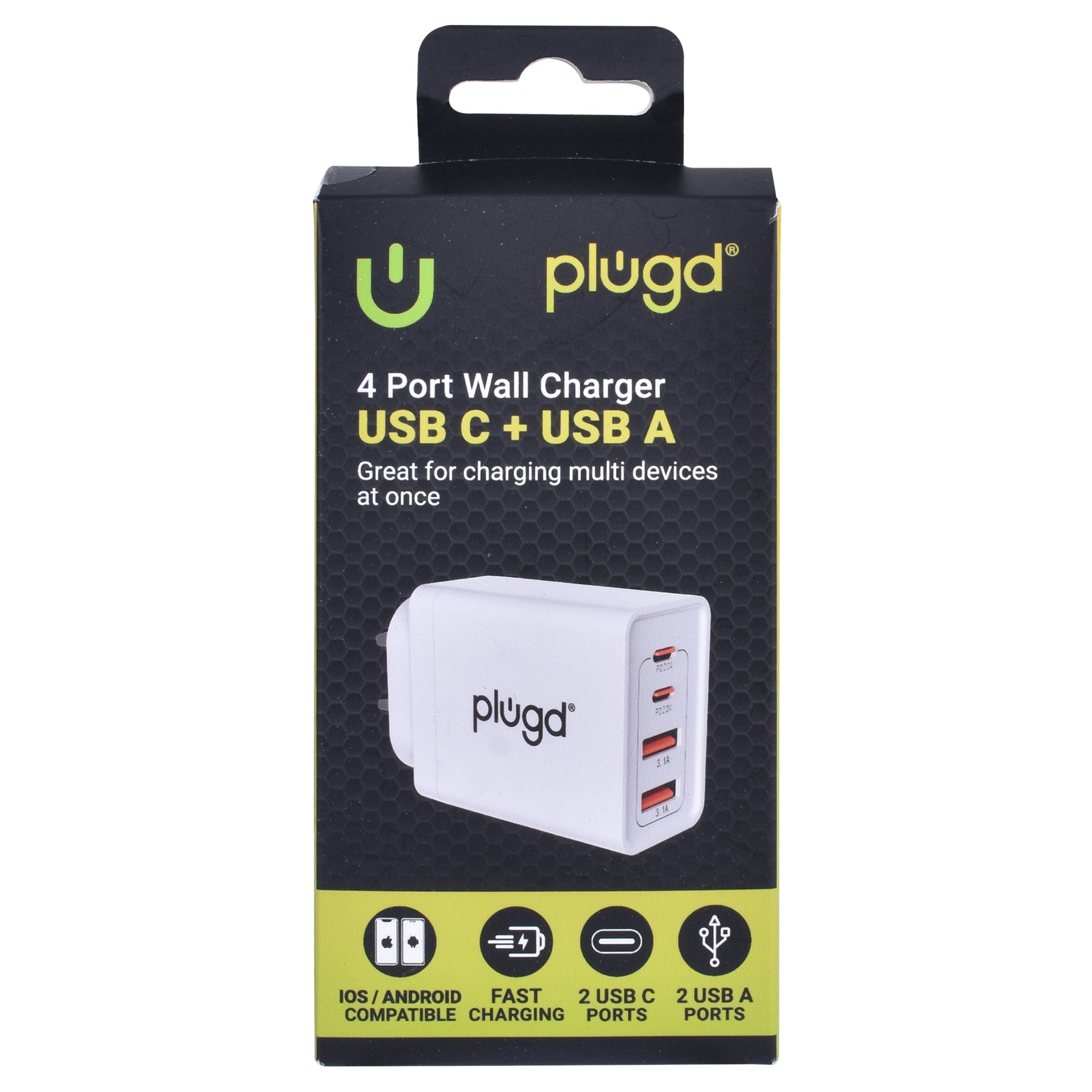 4 PORT  WALL CHARGER USB C+USB A - Image 3