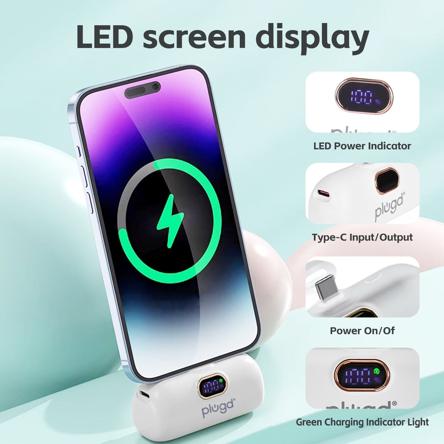 5000mAh 18.5W Mini USB-C Fast Charge Power Bank - Image 2