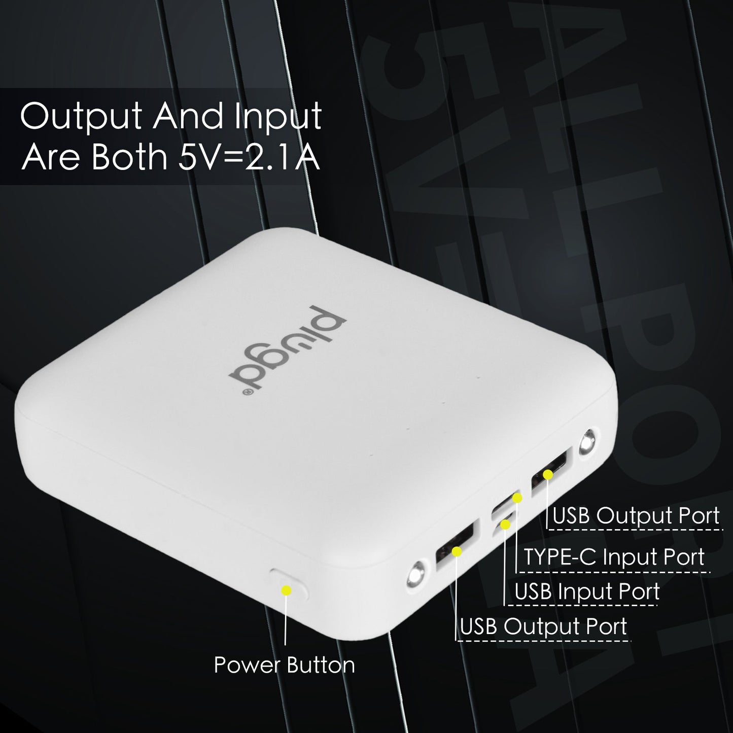 5000mAh Fast Charge Power Bank with 4 Built-in Cables and LED Lights - Image 3