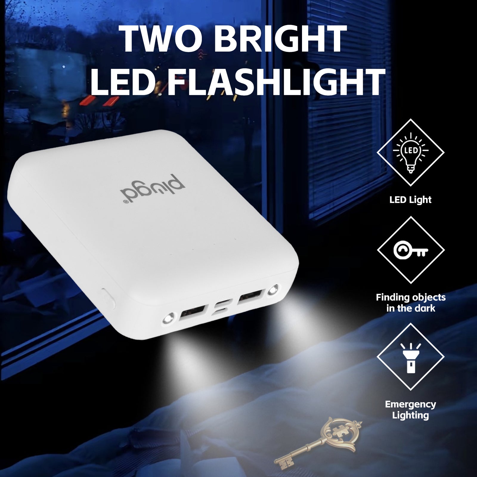 5000mAh Fast Charge Power Bank with 4 Built-in Cables and LED Lights - Image 5