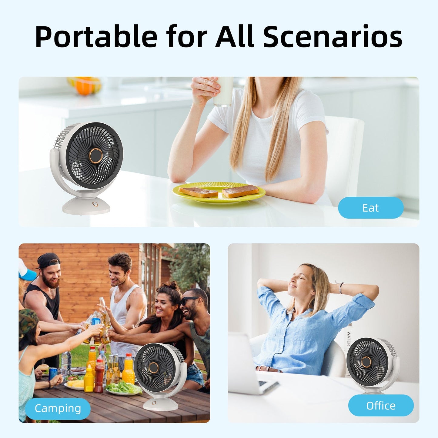 2000mAh RECHARGEABLE FAN - Image 4