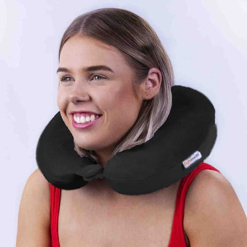 Deluxe Memory Foam Travel Pillow Black - Image 3
