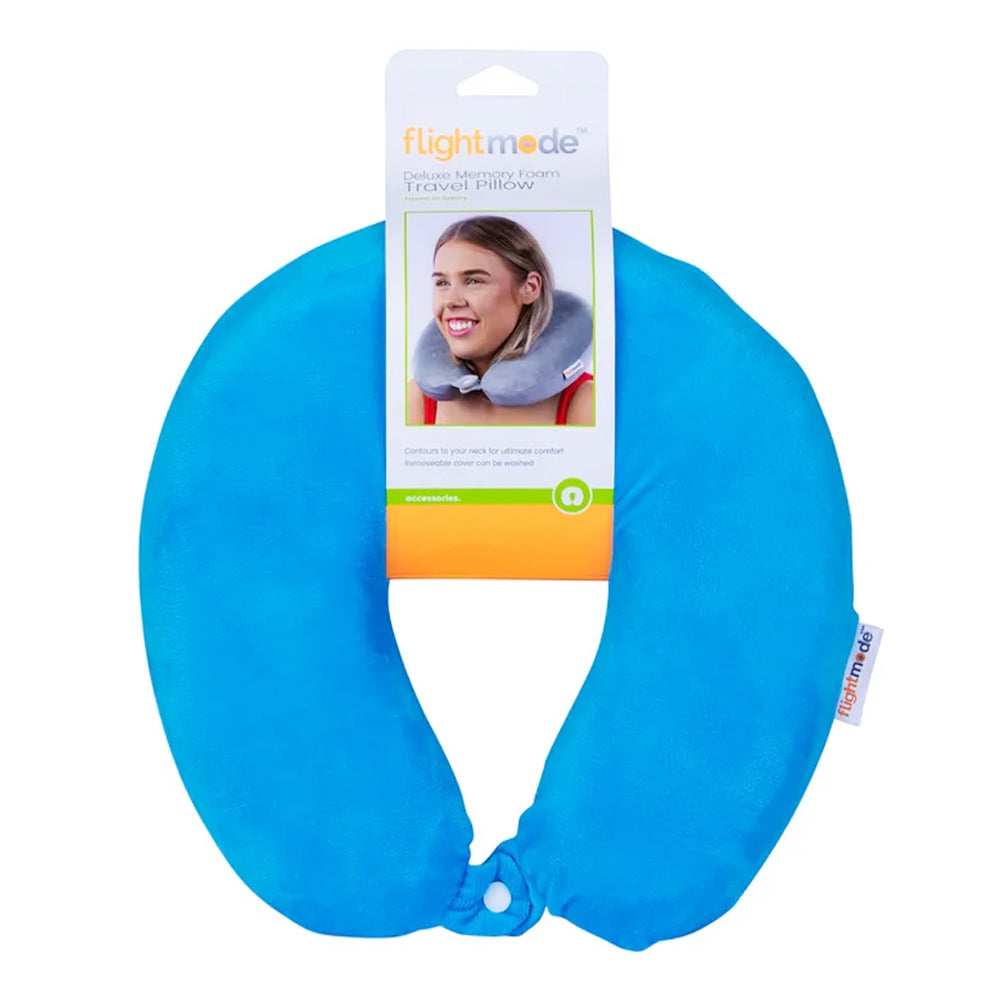 Deluxe Memory Foam Travel Pillow Blue - Image 4