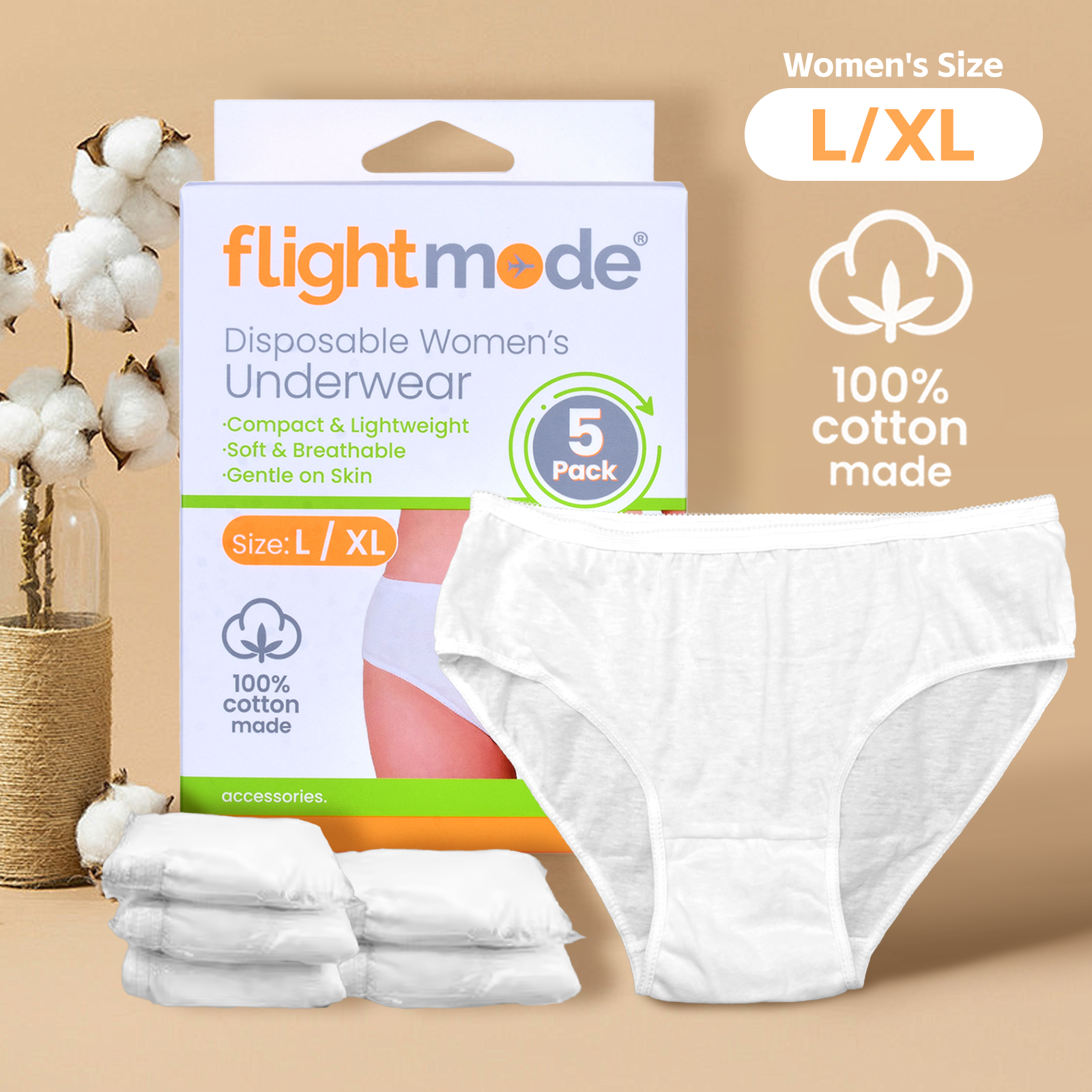 5 Pcs Women's Disposable Underware -L/XL - Image 3