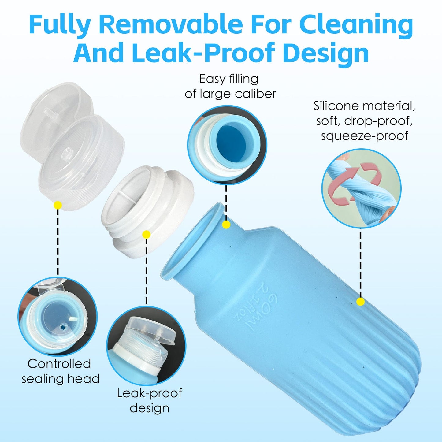 8 Pcs Travel Bottles Set for Toiletries - Image 2