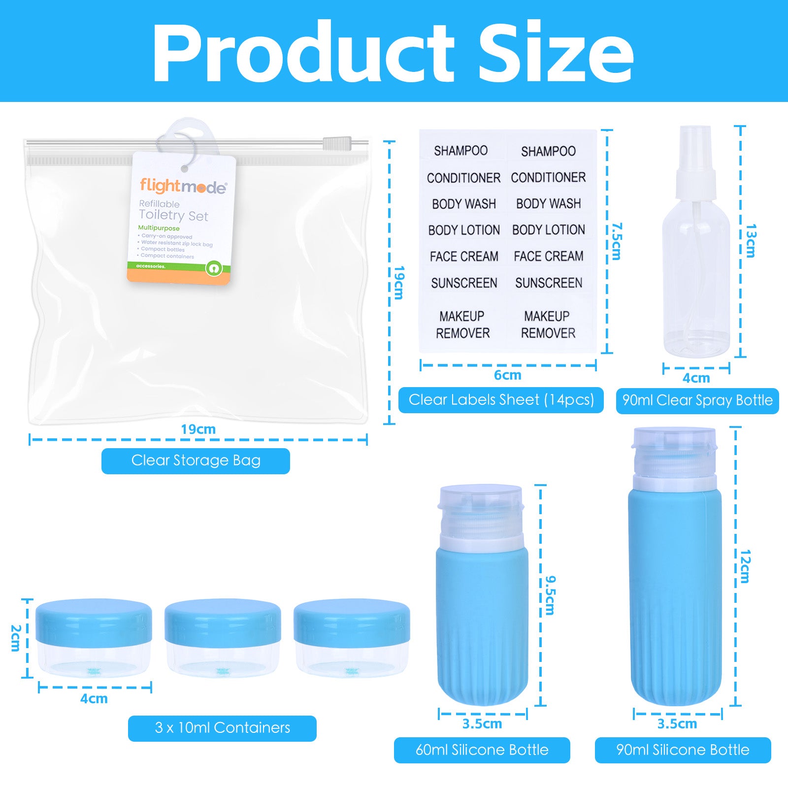 8 Pcs Travel Bottles Set for Toiletries - Image 3