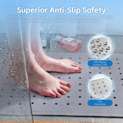 2Pack 70×40 cm Anti‑Slip Grip Shower Mat Quick‑Dry Bath Mat with 100+ Suction Cups - Image 2