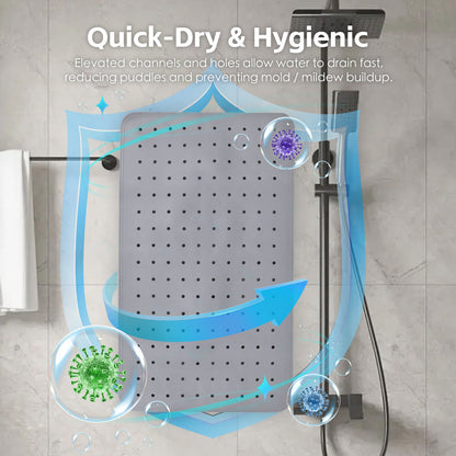 2Pack 70×40 cm Anti‑Slip Grip Shower Mat Quick‑Dry Bath Mat with 100+ Suction Cups - Image 4