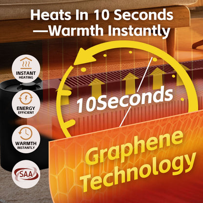 2200W Graphene Floor Electric Heater – Fast Heating, Energy-Efficient, Portable Indoor Heater - Image 2