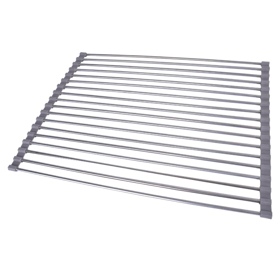 Silver Over Sink Draining Rack with Anti-Slip Grips - Image 3