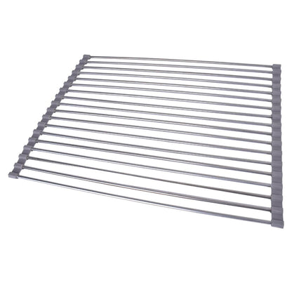 Silver Over Sink Draining Rack with Anti-Slip Grips - Image 3