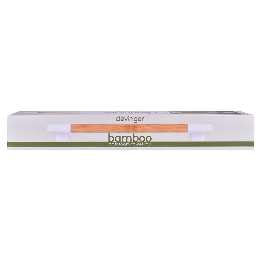 Bamboo Wall Mounted Bathroom Towel Rail - Image 5