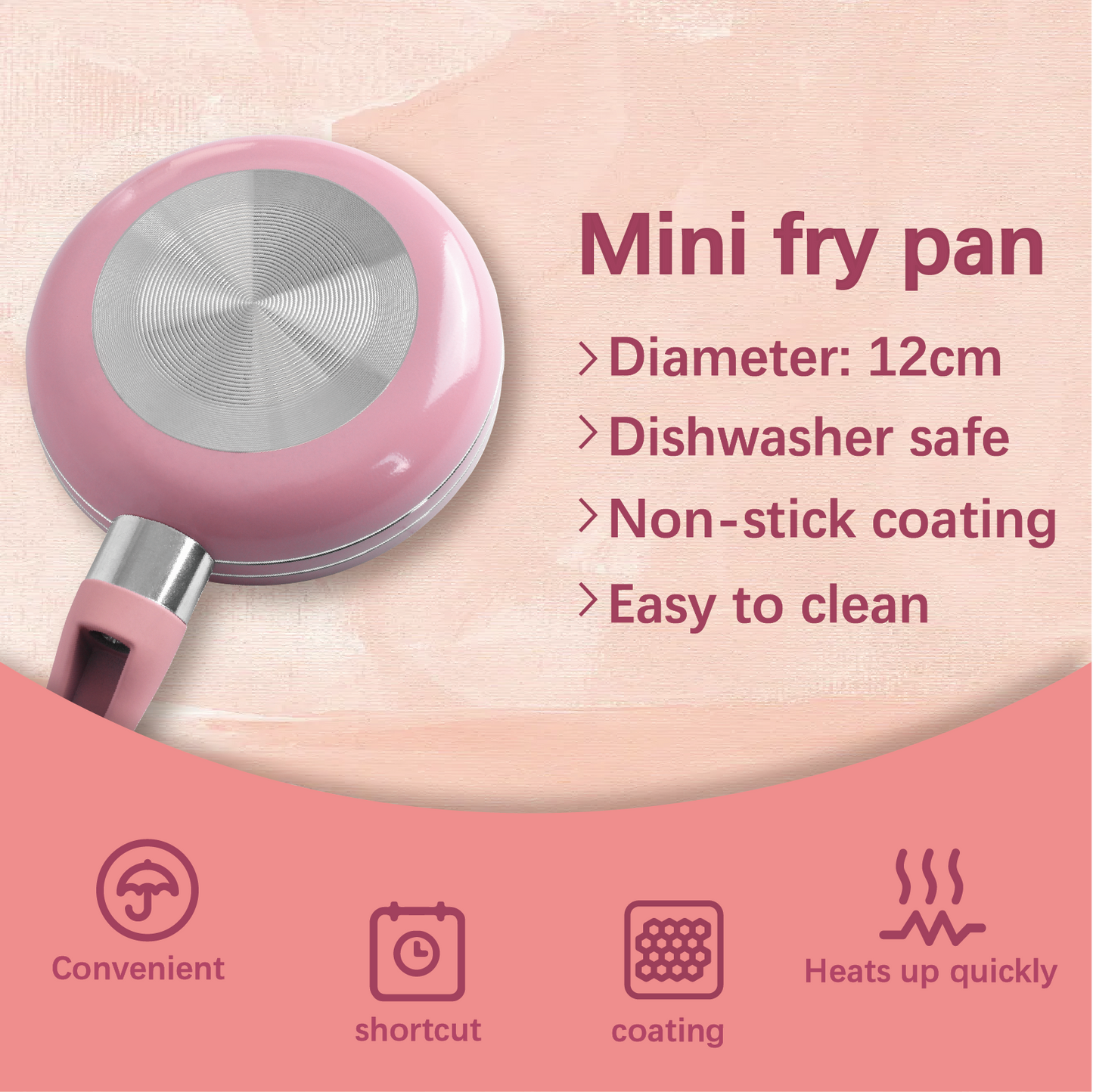 12cm Mini Non Stick Aluminium Frying Pan Round Egg Pan - Image 4