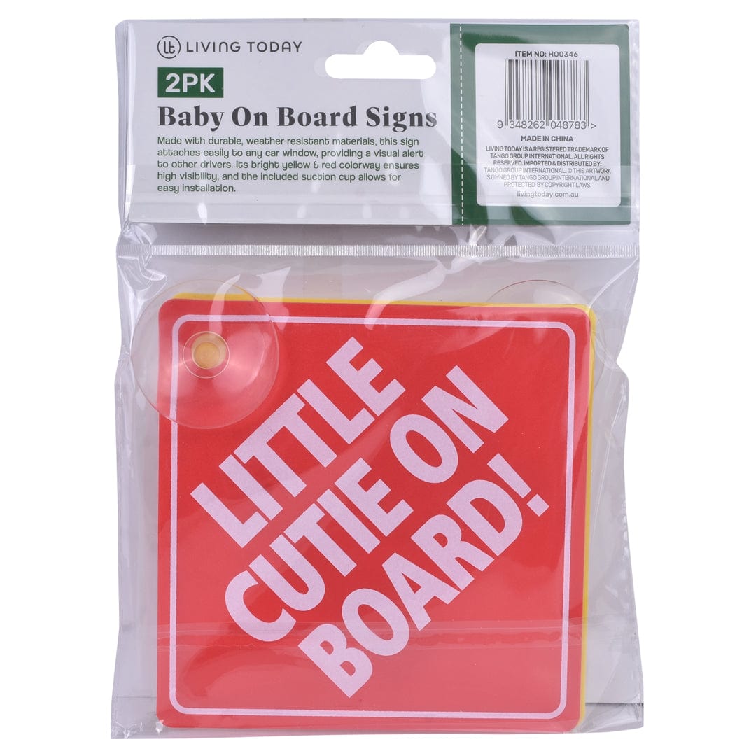 2 Pcs Baby On Board Car Safety Sign 13x13cm - Image 2